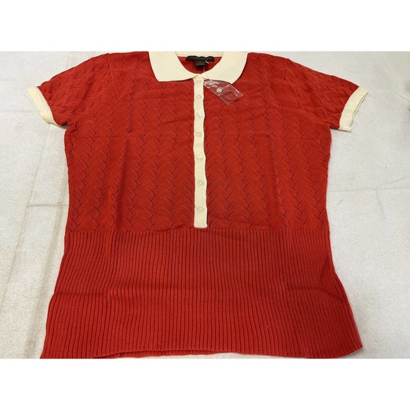 Chadwicks Sweaters - Chadwick’s Collection Vintage 70s-80s Polo Cotton Knit Shirt Size Medium NWT